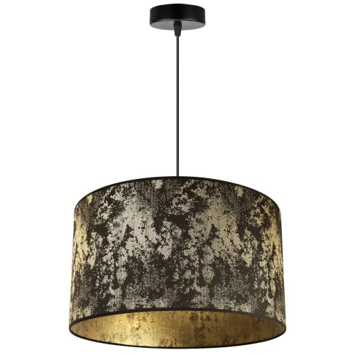 Light-Home Tulipas Lampara de Techo Colgante Industrial Verona - Lampara de Techo Modernas para Salón Dormitorio y Cocina - Metal - Negro y Oro - 23x40cm