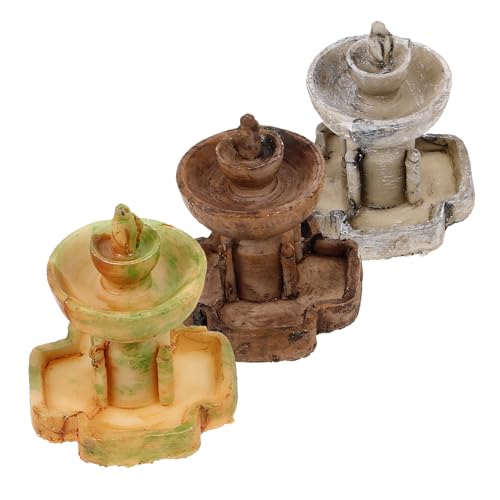 IWOWHERO Micro-Landscape Decoration Set Resin Mini Fountain Miniature Garden Accessories