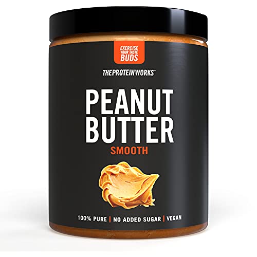 THE PROTEIN WORKS Mantequilla de Cacahuete Cremosa | 100% Natural Peanut Butter | Apto Para Veganos| Sin azúcares añadidos, conservantes ni aceite de palma | 990g