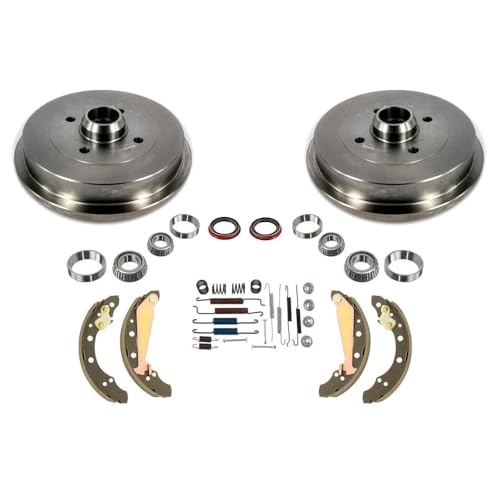 GFDKGKJ Brake 2 Drum Drums Shoes Bearings 10pc Kit Left Right Rear for VW for Cabrio 1995-2001 for Golf 1990-1999 for Jetta 1989-1998, Revitalize your car