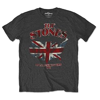The Rolling Stones Union Jack Us Map Officiel T-Shirt Hommes Unisexe - Les Beatles, Paul McCartney, John Lennon, RIngo Starr, George Harrison