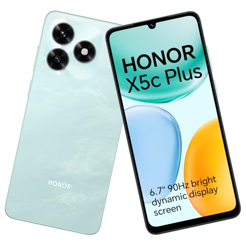 HONOR X5c Plus Smartphone Fotocamera 50MP, Dual SIM, Cellulare 4GB 256GB, Display Brillante e Dinamico da 6,74 Pollici a 90Hz Dopp ultra, Batteria 5130mAh, Android 15, Oceano Ciano