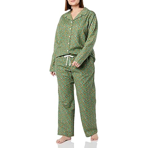 Amazon Essentials Damen Flanell-Schlafanzug mit Shirt Cover