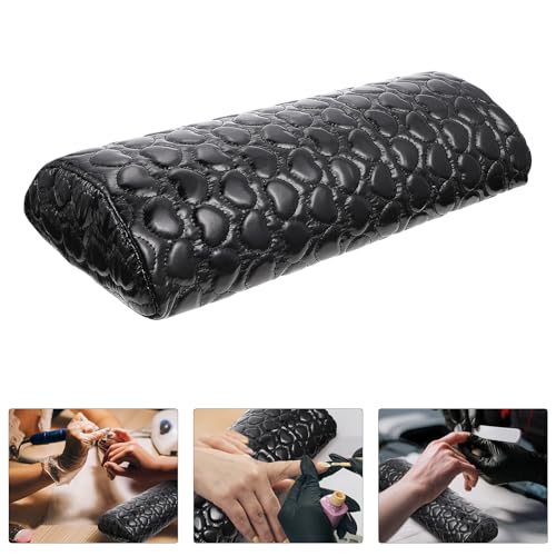 IFANLANDOR Love-heart Hand Pillow Poduszka Do Dłoni Do Manicure z Wygodną Podpórką dla Nadgarstków Wykonana z Wysokiej Jakości PU Czarny z Serduszkiem