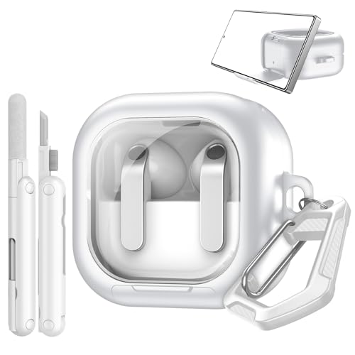 TiMOVO Étui pour Galaxy Buds 4 & Galaxy Buds 4 Pro (2026) avec Verrouillage Sécurisé, Coque Rigide Transparente pour Samsung Buds 4 Pro avec Fonction Support, Kit de...