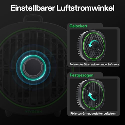 VIVOSUN AeroWave D4 10cm Grow Ventilator Clip Ventilator Grow mit Haken, 3 Geschwindigkeiten, Starker & Leiser Luftstrom, Luftstromwinkel Einstellbar für Hydrokultur, Zirkulation, Kühlung, 1 Pack