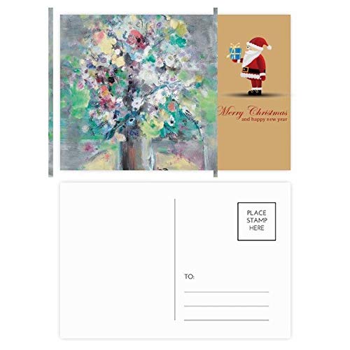 Lot de 20 cartes postales peinture à l'huile fleurs de Noël
