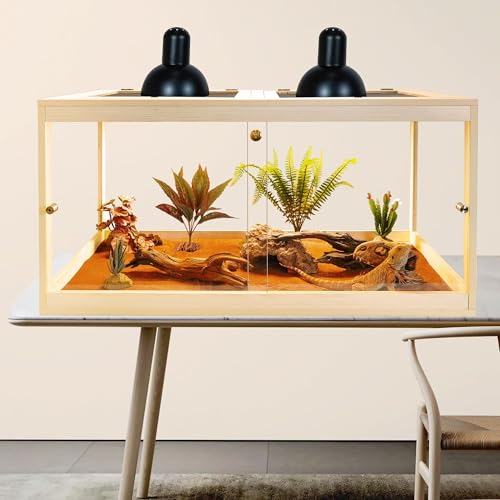 PROLEE Retile Tank,Bearded Dragon Tank,Lizard Tank with Metal Mesh Roof Door, Acrylic Panel Snake Tank with Lock Design,Oak,60Gallons by PROLEE - Image 7