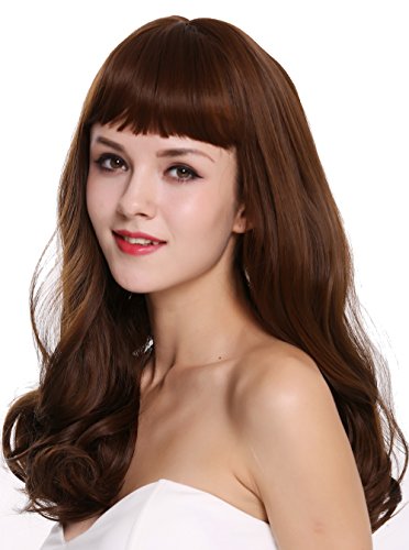 WIG ME UP, C8140-8/30 Quality women's wig lady long wavy curly fringe maroon brown mix, Ash brown and copper brown mix (8/30) - Image 3