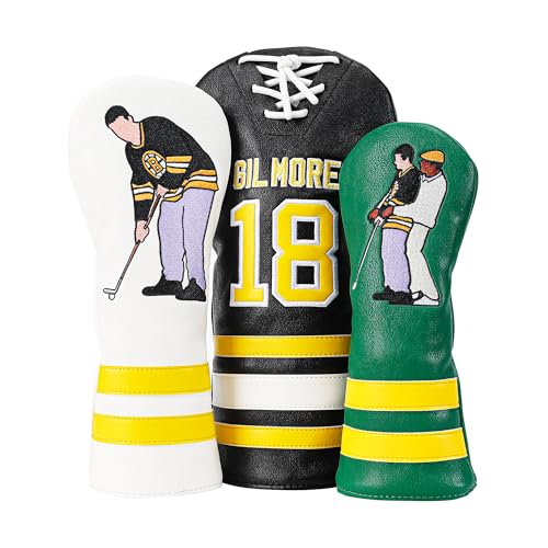 Funny Golf Head Covers - Premium Leather Driver Headcover, Fairway Wood, and Hybrid Covers - Inspired Design with Premium Embroidery - Unique Golf Gift & Accessories for Men and Women Golfers (Set)