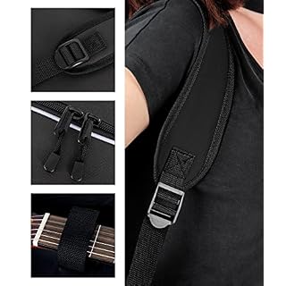 Rocktile Housse pour guitare classique 1/2 – rembourré avec bretelles (noir) - Les Beatles, Paul McCartney, John Lennon, RIngo Starr, George Harrison Rocktile Housse pour guitare classique 1/2 – rembourré avec bretelles (noir) – Image 4