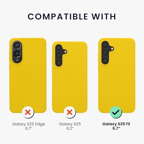kwmobile Case Compatible with Samsung Galaxy S25 FE Case - TPU Silicone Phone Cover with Soft Finish - Radiant Yellow - 1