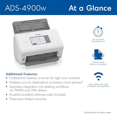 Brother ADS-4900W Professional Desktop Scanner の商品画像 2