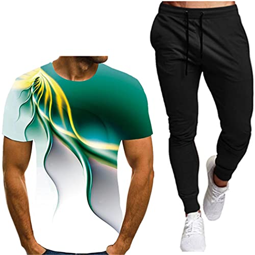 Combinaison de sport homme pour basketball et fitness avec t-shirt 3D