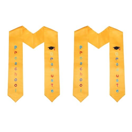 2-Pack Unisex Kids Graduation Stole Sash Preschool Kindergarten Printed 50'' Long