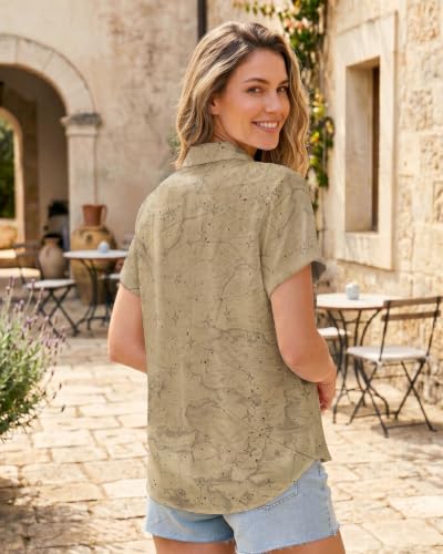Image of 99TIMORO Fantasy Character Button Down Shirt for Women Short Sleeve