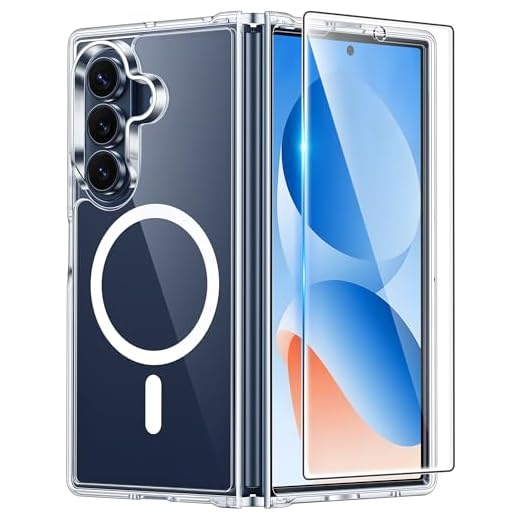 FNTCASE for Samsung Galaxy Z-Fold-7 Case: Magnetic Clear Military Grade Drop Protection Anti Yellowing Cell Phone Cover - Rugged Shockproof Protective Bumper Transparent Phonecase