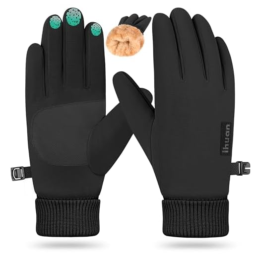ihuan Winter Waterproof Gloves for Men Women Snow Ski - Cold Weather for Running Cycling, Warm Thermal Touchscreen Finger