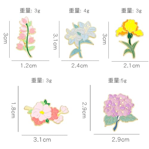 Image of Violet Lily Flowers Brooch Colorful Plant Enamel Pin Cartoon Plant Enamel Pins Gift for Women Girls Colorful Flowers Brooch Badge Pins for Dress Corsage Jackets Backpacks