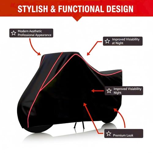 Image of PUBAMALL Classic 100% Water Resistance Splendor Plus XTEC Bike Cover | Taffeta Body Cover for Rain & Sun | UV Protection, Dustproof, Scratch Resistant, Windproof, Heat Resistant, Vehicle Specific Fit