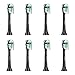 8 Testine di Ricambio per Sonicare Spazzolino Elettrico - Compatibile con Diamond Clean, Flex Care, Healthy White, EasyC lean, Plaque Control, Gum Health e tanti altri - Di Debizz (Nero)