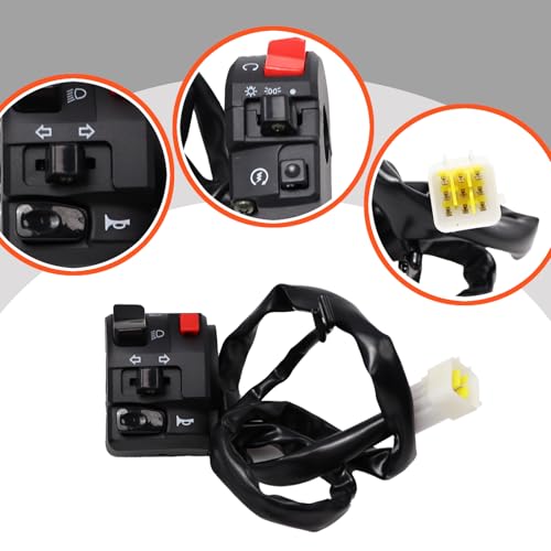 YananAC 1 Para 22mm Lenker Motorrad Schalter Lenkerschalter für Blinker Blinkerschalter Blinkerschalter Fernlicht Abblendlichtschalter Blinker für Ebike Blinkerschalte Traktor