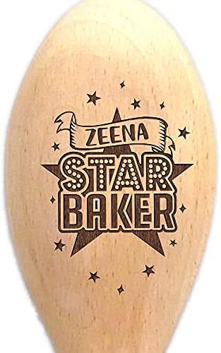 Personalised Star Baker Wooden Spoon Bake Off Gift, Prize or Winners Trophy. Custom Engrave Year, Name and Message on Handle