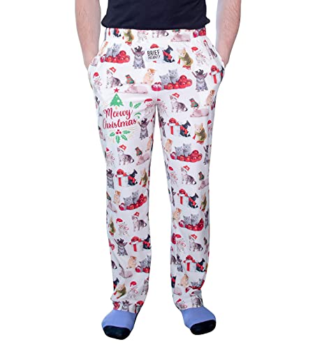 Meowy Christmas Lounge Pants Sleep Bottoms | Loungewear And Sleepwear - Unisex Adult Kitty Cat Print (S - Xxl) (Small) Multicoloured #TOP2