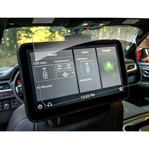 SHAOHAO 2PCS 2023 2024 Chevy Tahoe Suburban Screen Protector, for 2021 2022 2023 2024 Chevy Tahoe Suburban (LT/RST/Z71/Premier/High Country) 12.6 Inch Rear Seat Entertainment Media Screen 9H Tempered Glass 2023 2024 Tahoe Suburban Screen Protector Anti-Scratch Back Seat Screen Protective Cover for Tahoe Suburban 2021 2022 2023 2024 Accessories