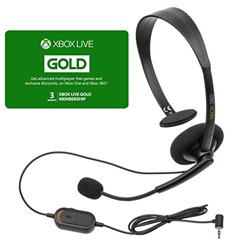 Microsoft Xbox Live 3 Month Gold Card & Xbox 360 Headset