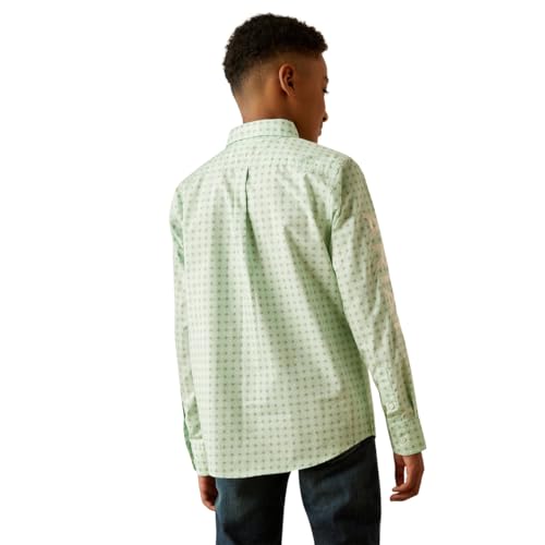 Ariat Boys Team Pierson Green/White Button Up Long Sleeve Shirt2