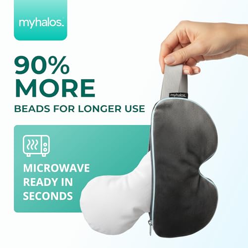MyHalosï¿½ Heated Eye Mask for Dry Eyes - Steam Warm Compress for Eyes - Remove Styes, Chalazion Therapy Warming and Heating Pad Hot Compress - Moist Heat Mask for Blepharitis & MGD - FSA|HSA Eligible