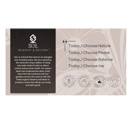 SOL - Reinvent & Restore Sol Dandelion Herbal Tea Bags-Liver Detox Tea For Fatty Liver,Contains Milk Thistle,Nettle,Dandelion Root&Sarsaparilla,Protects&Cleanses Liver(40 Tea Bags),300 Grams