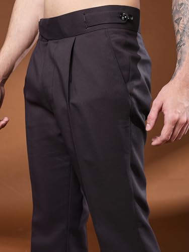 Image of Gurkha Pants for Men | Trouser for Men | Formal Pant | Classic Button | Bell Button High Waist Pleated Casual Trousers | Flared Leg Pants for Office Smart Casual Travel Party