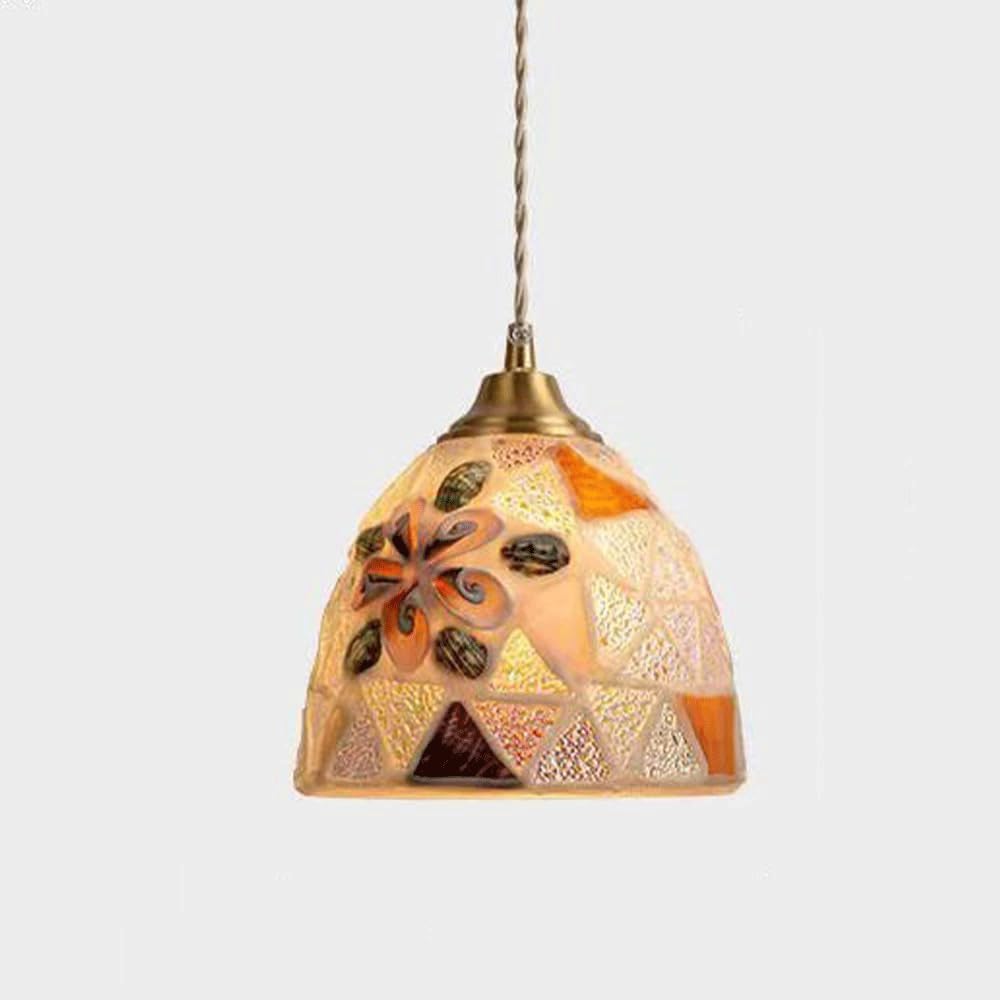 Chandelier en verre coloré méditerranéen pour salle à manger et salon
