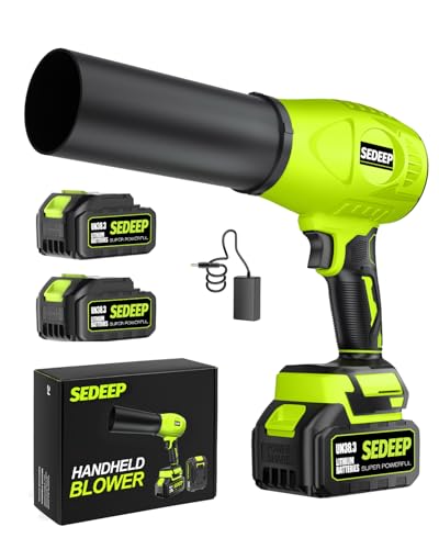 Sedeep Leaf Blower Cordless with Battery and Charger 980 000 RPM Extended Nozzle Lightweight Handheld Design Blower for Patio Cleaning Blowing Leaves and DustBirthday Gifts for Men Dad Husband