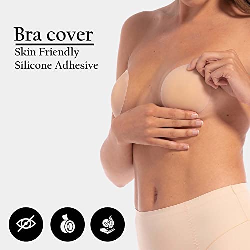 Nipple Covers for Women 2 & 4 Pairs 8cm Standard Size, Silicone Breast Petals Adhesive Pasties, Under Clothes, Nipple Pads2