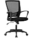 Ergonomic Office Chair, Mid Back Desk Chair Mesh Computer Chair Executive Rolling Swivel Adjustable Task Chair with Lumbar Support Armrest for Adults Women,Black