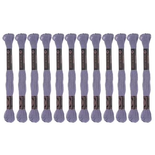 Image of HARFINGTON 12 Skeins Embroidery Floss 8.75yds(8m) Egyptian Long-Staple Cotton Cross Stitch Thread for Sewing DIY Bracelet Yarn String and Crafts, Lavender Purple(6028)