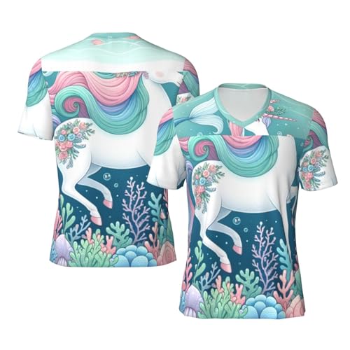 Stylish Athletic Sports Jersey Cute-Animal-Sea-Tail Men's Rugby Jersey 4X-Large Black