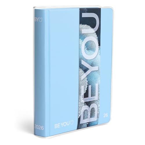 BE YOU - Diario Scuola Light Breeze 2025/2026, 12 Mesi, 09/25-08/26, Agenda Scolastica con Sticker e Sovracopertina Trasparente, Formato 13,5 x 18,2 cm, Per Ragazzi e Ragazze di Superiori e Medie