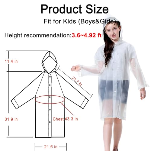 Image of Rain Ponchos Raincoats for Kids, 2 Packs Rain Coats Jacket Reusable with Hood for Boys Girls Disney Hiking Camping Outdoor