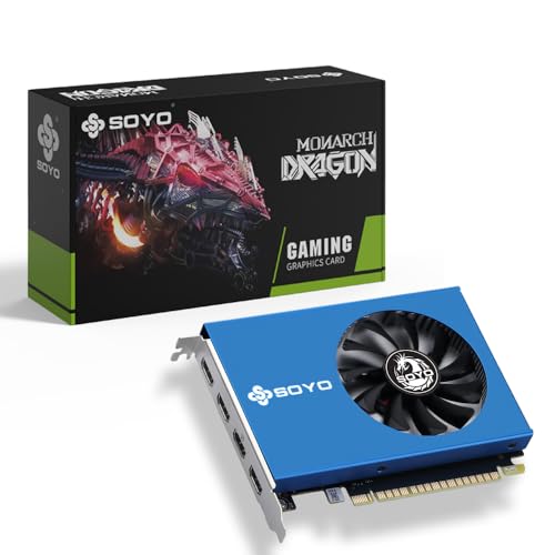 SOYO Geforce GT 730 Graphics Card 4GB DDR3 64 Bit 4xHDMI 2.0B 4K Quad Monitors Multiple Displays PCI-E x8 2.0 Single Fan Cooling GPU for Video Wall Stock Trading & Monitoring (Blue)