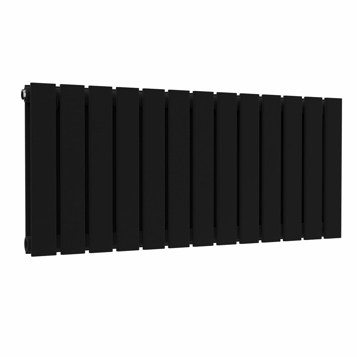Lux Heat Black Flat Horizontal Double Panel Designer Radiator 400Mm (H) X 910Mm (W)