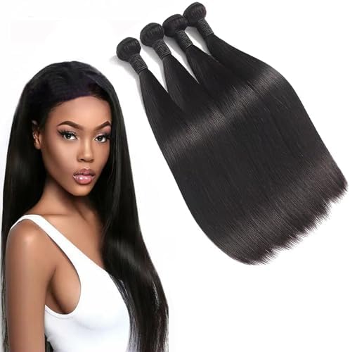 Straight Human Hair Bundles Raw Hair Bundles 100% Human Hair Extensions Natural Black Brazilian Hair Weave Bundles Fast Shipping
