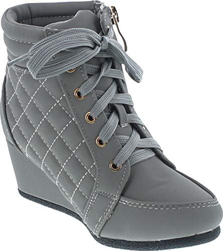 Link Peggy-63K Children Girl's Wedge Heel Lace Up Diamond Shape