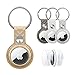 Produktbild Acotye Airtag Anhänger Apple Airtag Hülle, Airtag 4er Pack Schlüsselanhänger mit extra 4er Schutzfolie, Soft PU Leder Stoßfest Kratzfest Waschbar Veganer freundlich