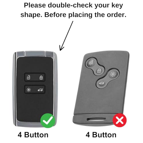 Image of KEYCEPT Metal Alloy Key Cover Compatible for Triber, Kiger 4 Button Smart Card Key with Keychain (Long Keychain).