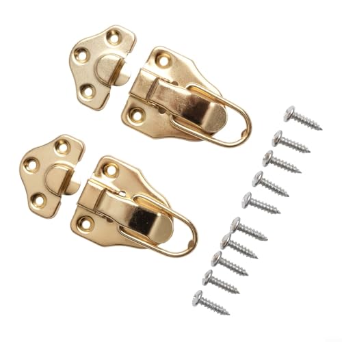 Pestillo vintage para instalación de almacenamiento de joyas y herramientas con tornillos incluidos (dorado)