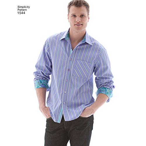 Simplicity Pattern 1544 Men's Shirt With Fabric Variations Sizes 44-52 Chest #TOP3